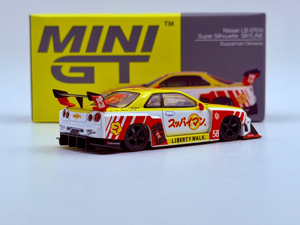 Mini GT 1:64 Nissan LB-ER34 Super Silhouette SKYLINE Suppaiman Okinawa #1204