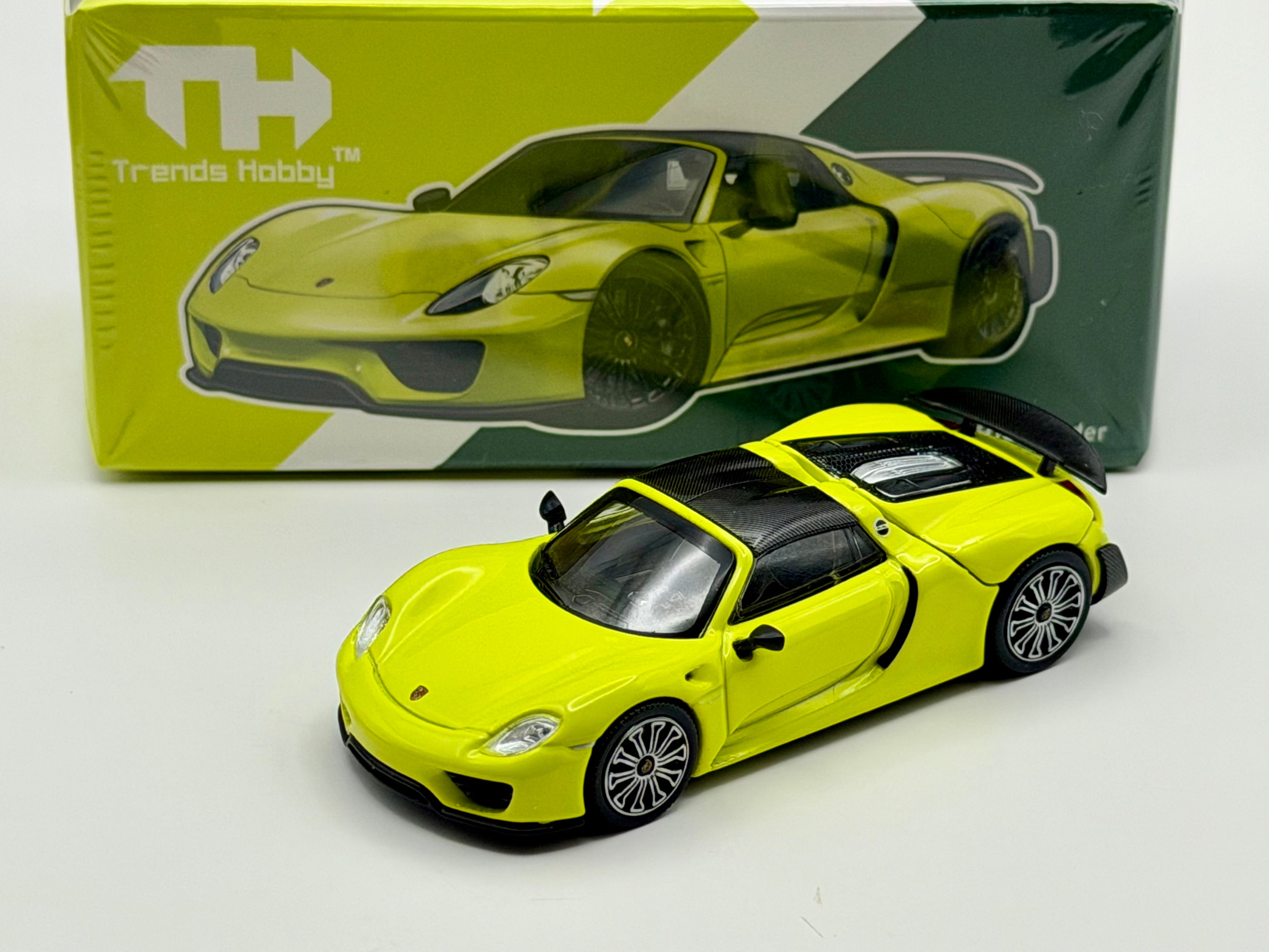 Porsche 918 Spyder Acid Green 1:64 Diecast | Trends Hobby