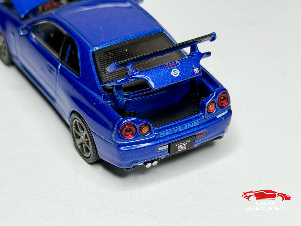 Xcartoys 1:64 Skyline GT-R R34 V-Spec II Bayside Blue Pop Race