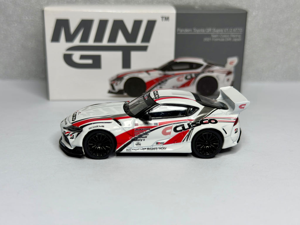 Mini GT 1:64 Pandem Toyota Supra V1.0 Team Cusco Racing 2021 Formula Drift Japan #364 Opened
