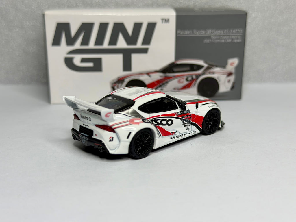 Mini GT 1:64 Pandem Toyota Supra V1.0 Team Cusco Racing 2021 Formula Drift Japan #364 Opened