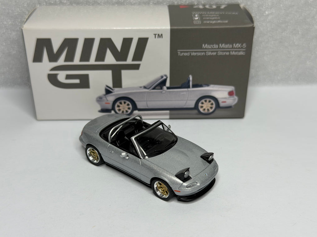 Mini GT 1:64 Mazda Miata MX-5 Tuned Version Silver Stone Metallic #407