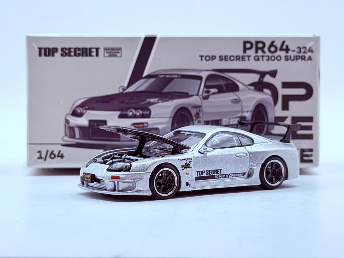 Pop Race 1:64 Top Secret GT300 Toyota Supra Silver #324