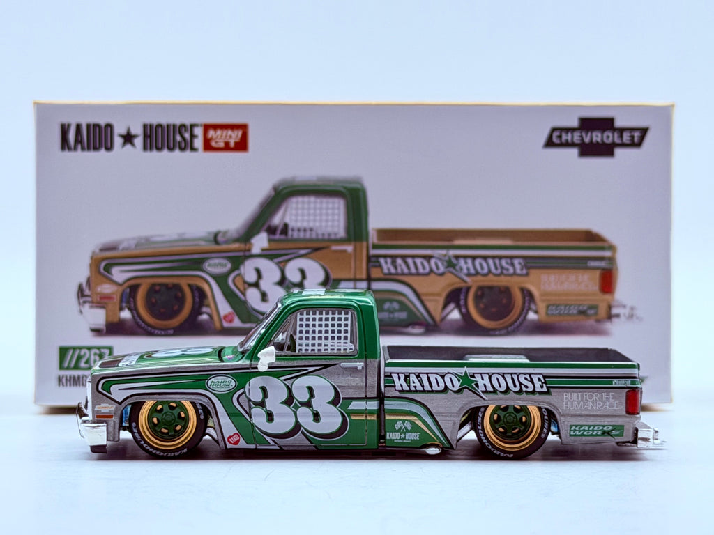 CHASE! Mini GT x Kaido House 1:64 Chevrolet Silverado Kaido Intimidator V2 – Beige #267