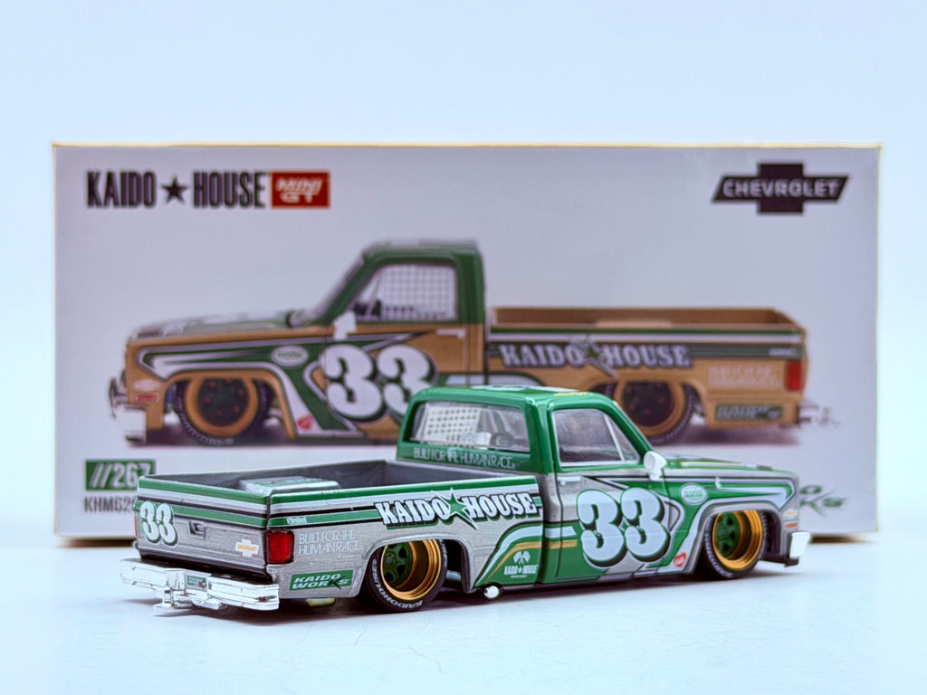 CHASE! Mini GT x Kaido House 1:64 Chevrolet Silverado Kaido Intimidator V2 – Beige #267