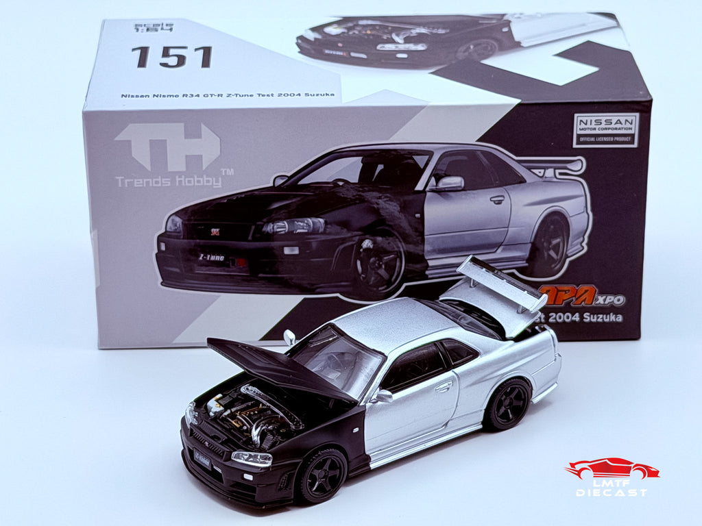 Trends Hobby 1:64 Nissan GT-R R34 Z-Tune Test 2004 Suzuka APAxpo Exclusive