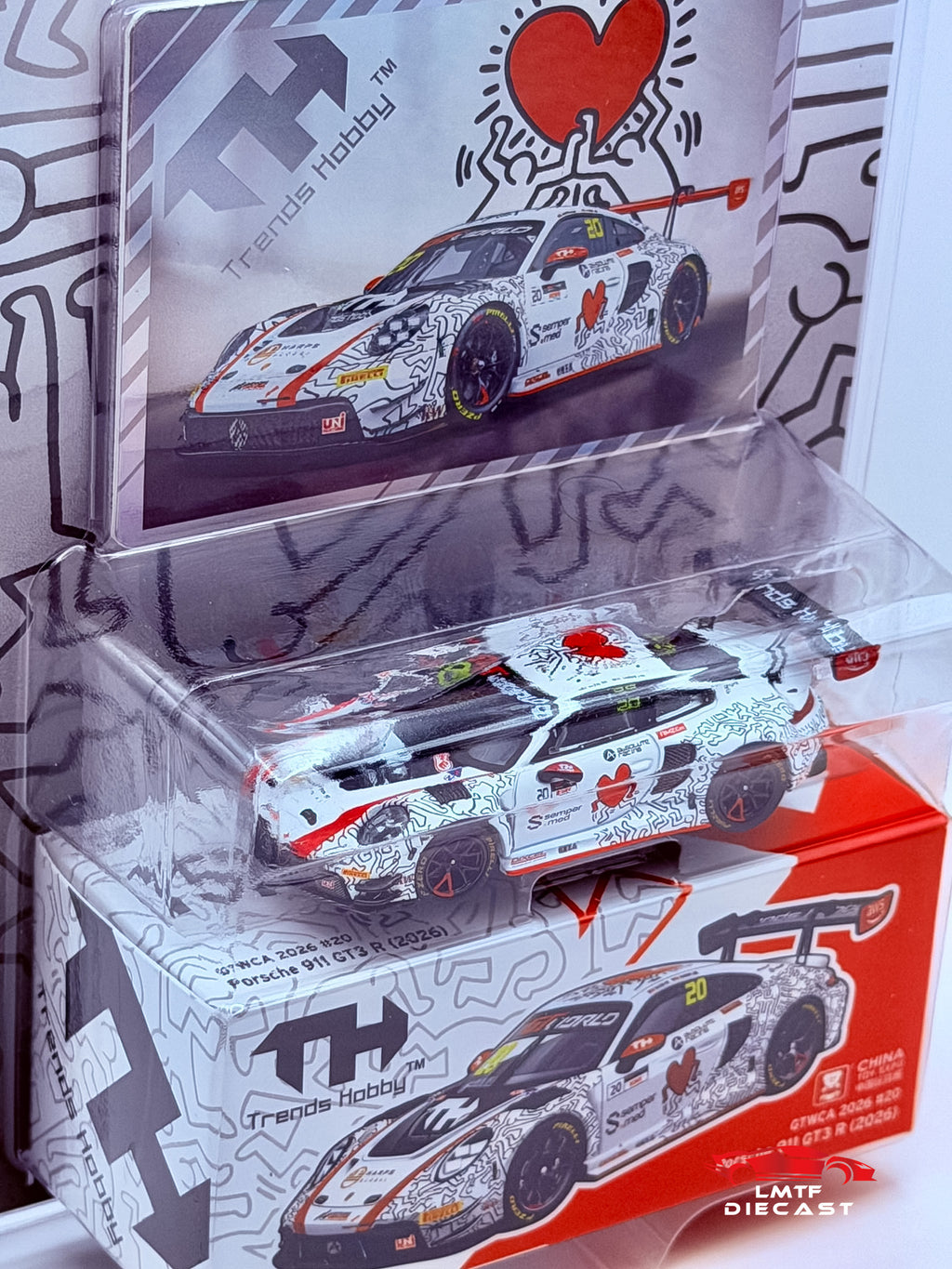 Trends Hobby 1:64 Porsche 911 GT3-R Keith Haring GTWCA 2026 #20 CTE Exclusive