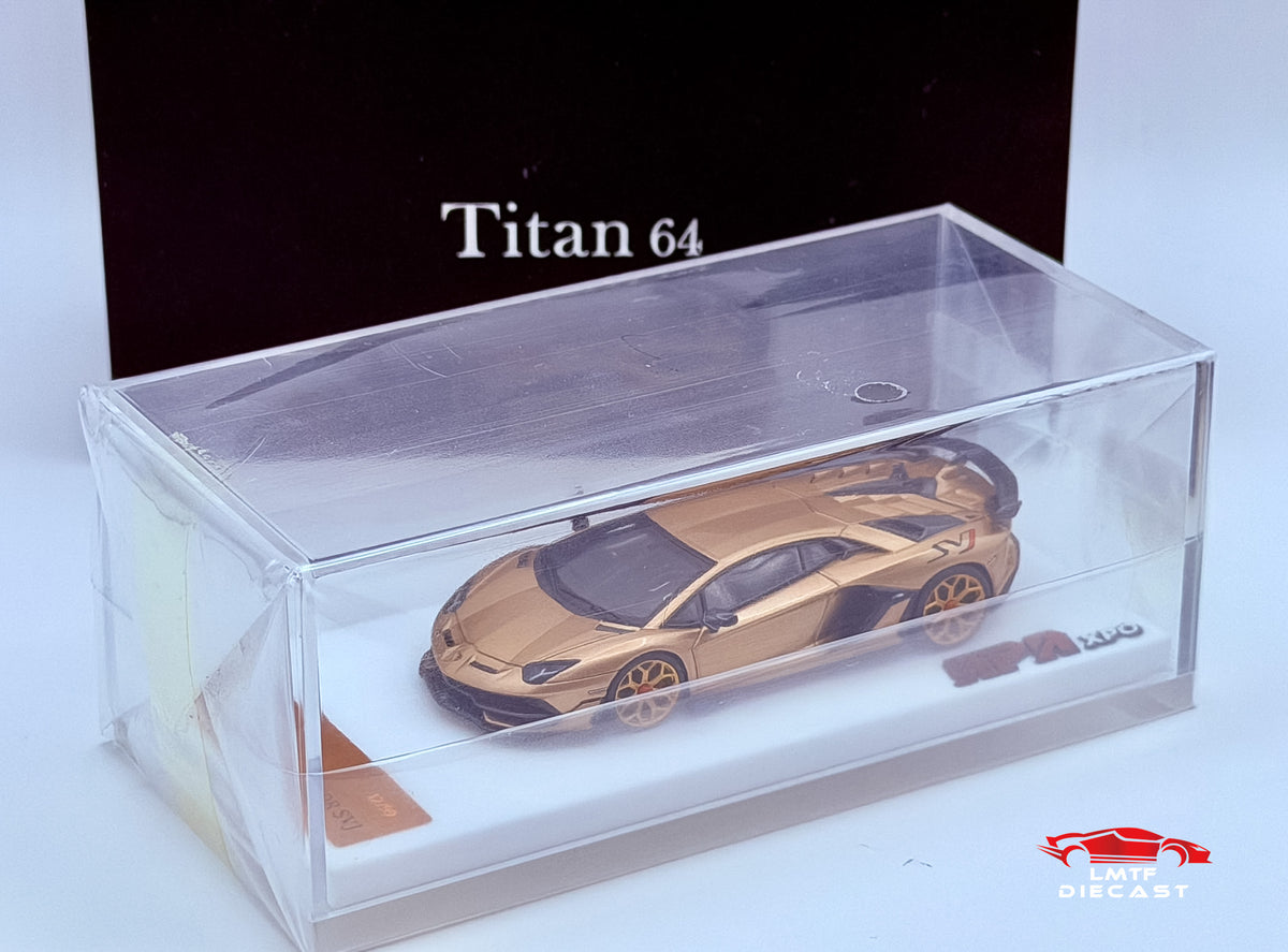 Make Up 1:64 Lamborghini Aventador SVJ 2018 (Leirion wheel) Oro Elios APAxpo Exclusive