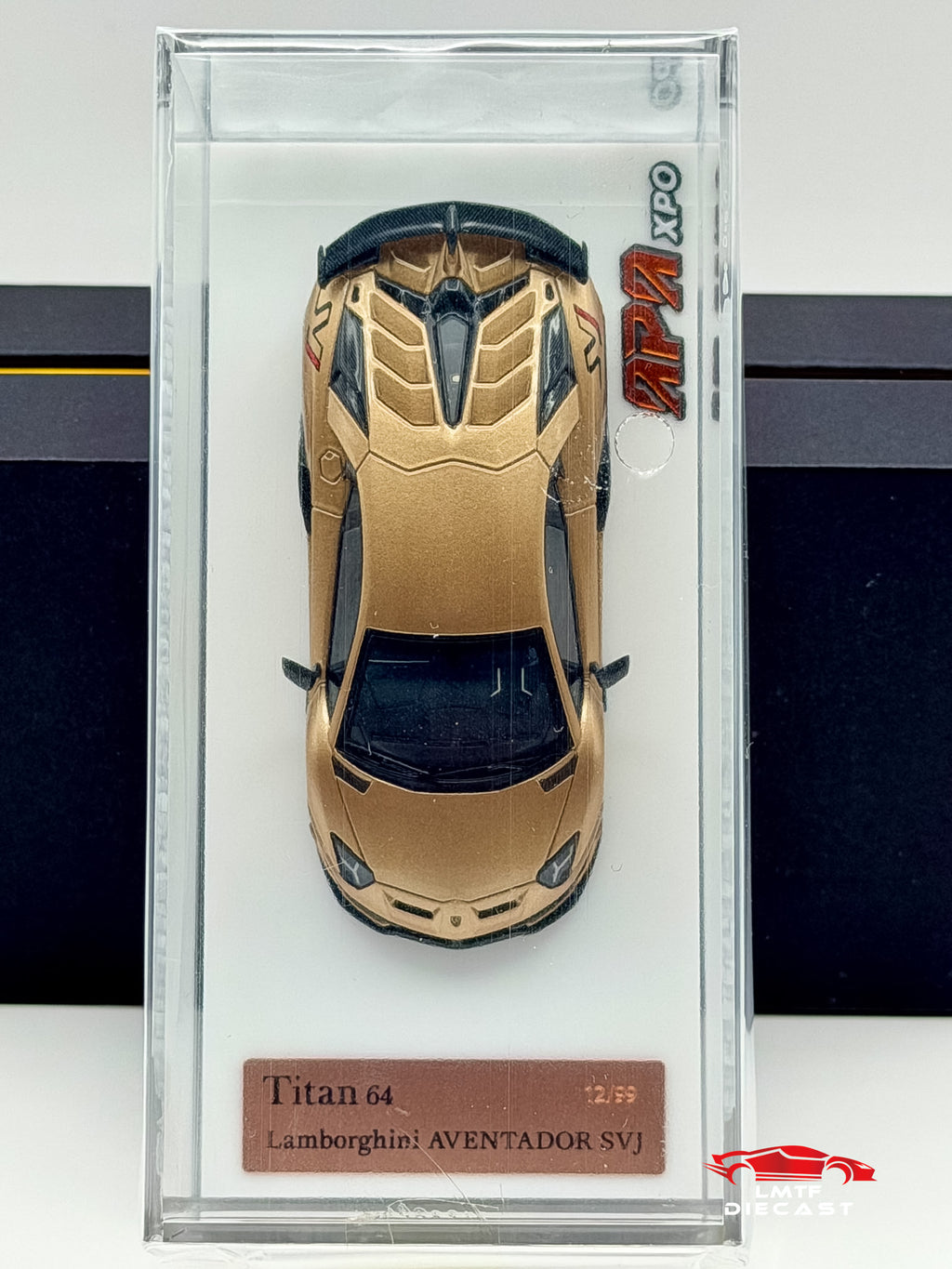 Make Up 1:64 Lamborghini Aventador SVJ 2018 (Leirion wheel) Oro Elios APAxpo Exclusive