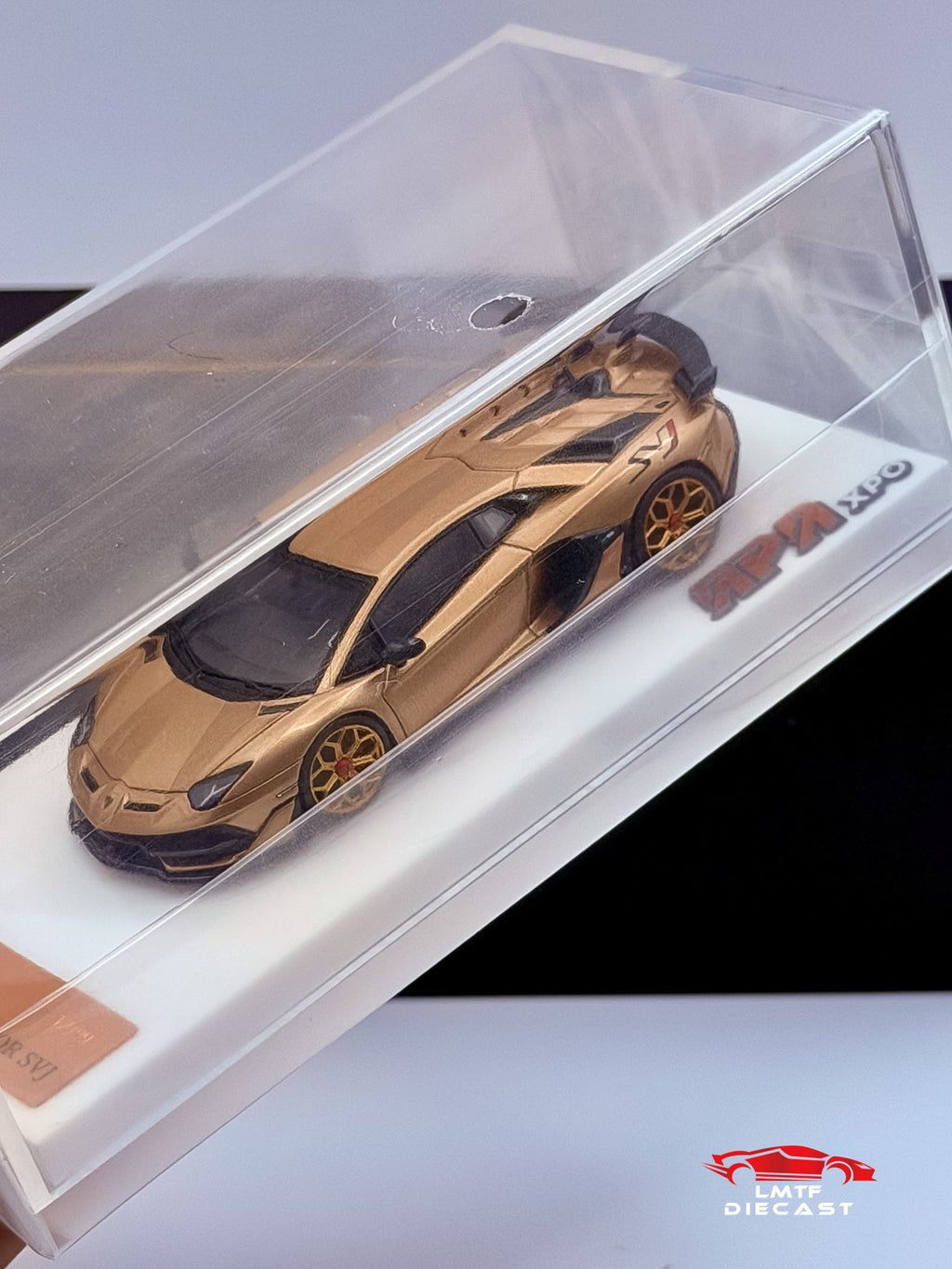 Make Up 1:64 Lamborghini Aventador SVJ 2018 (Leirion wheel) Oro Elios APAxpo Exclusive