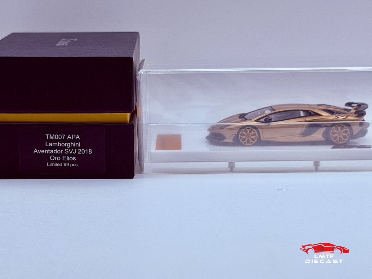 Make Up 1:64 Lamborghini Aventador SVJ 2018 (Leirion wheel) Oro Elios APAxpo Exclusive