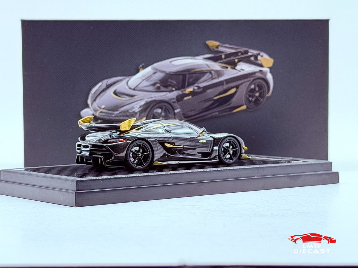 LCD 1:64 Koenigsegg Jesko Attack Carbon Black/Gold CTE Exclusive