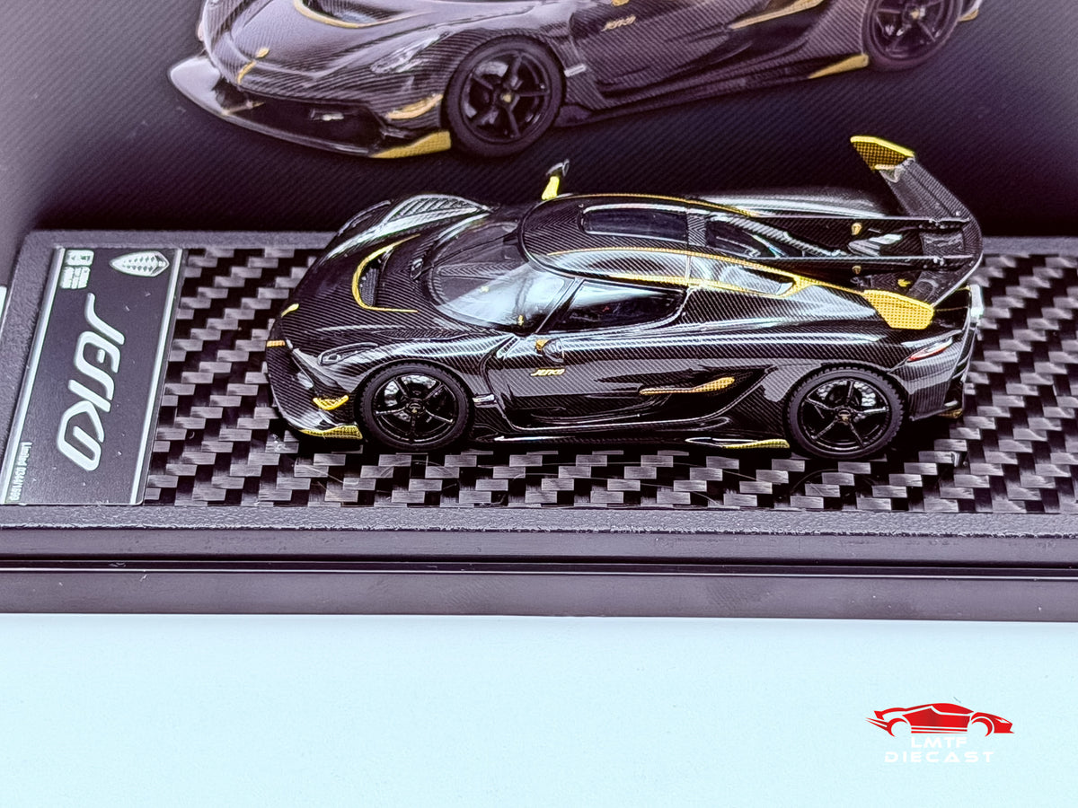 LCD 1:64 Koenigsegg Jesko Attack Carbon Black/Gold CTE Exclusive
