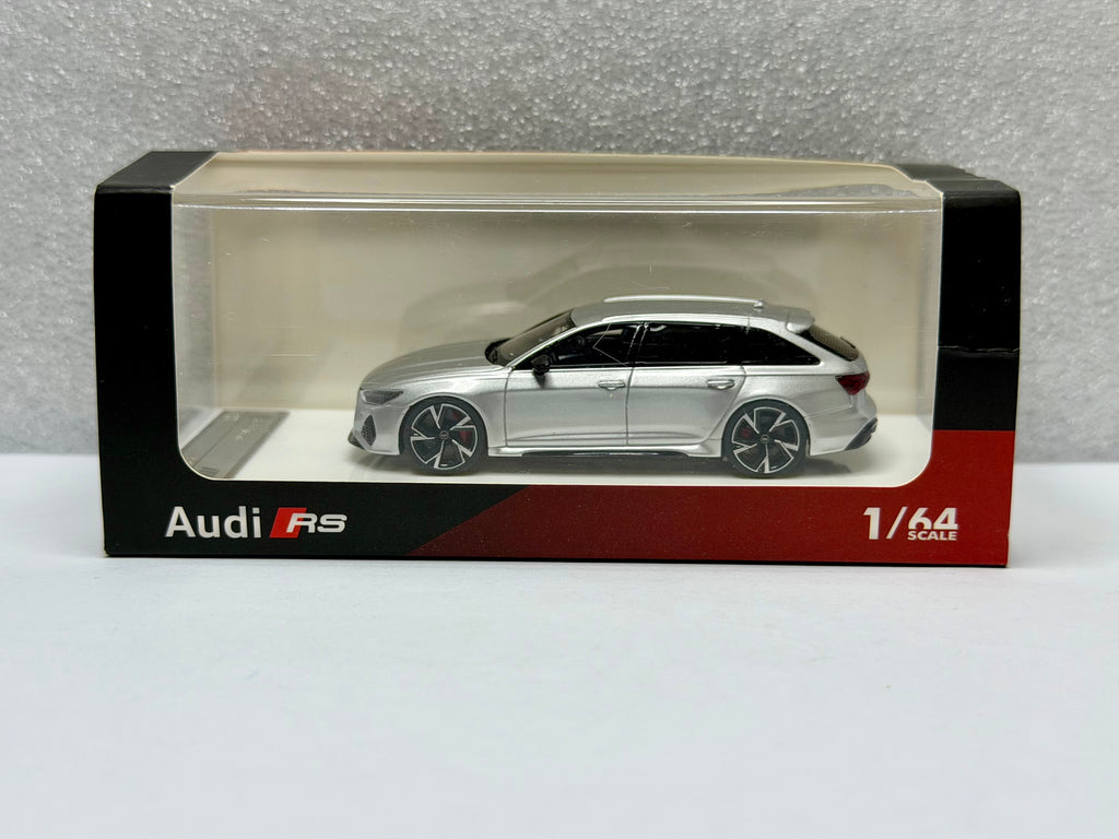 Motorhelix 1:64 Audi RS6 Avant Silver Resin Limited to 499pcs Opened