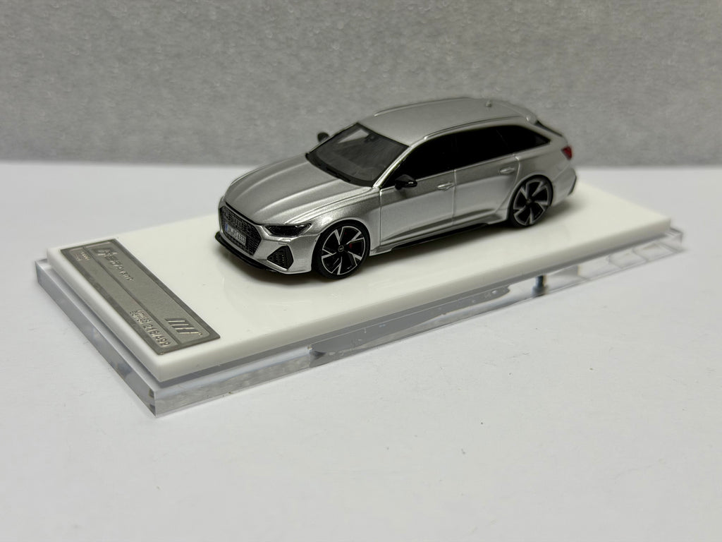Motorhelix 1:64 Audi RS6 Avant Silver Resin Limited to 499pcs Opened