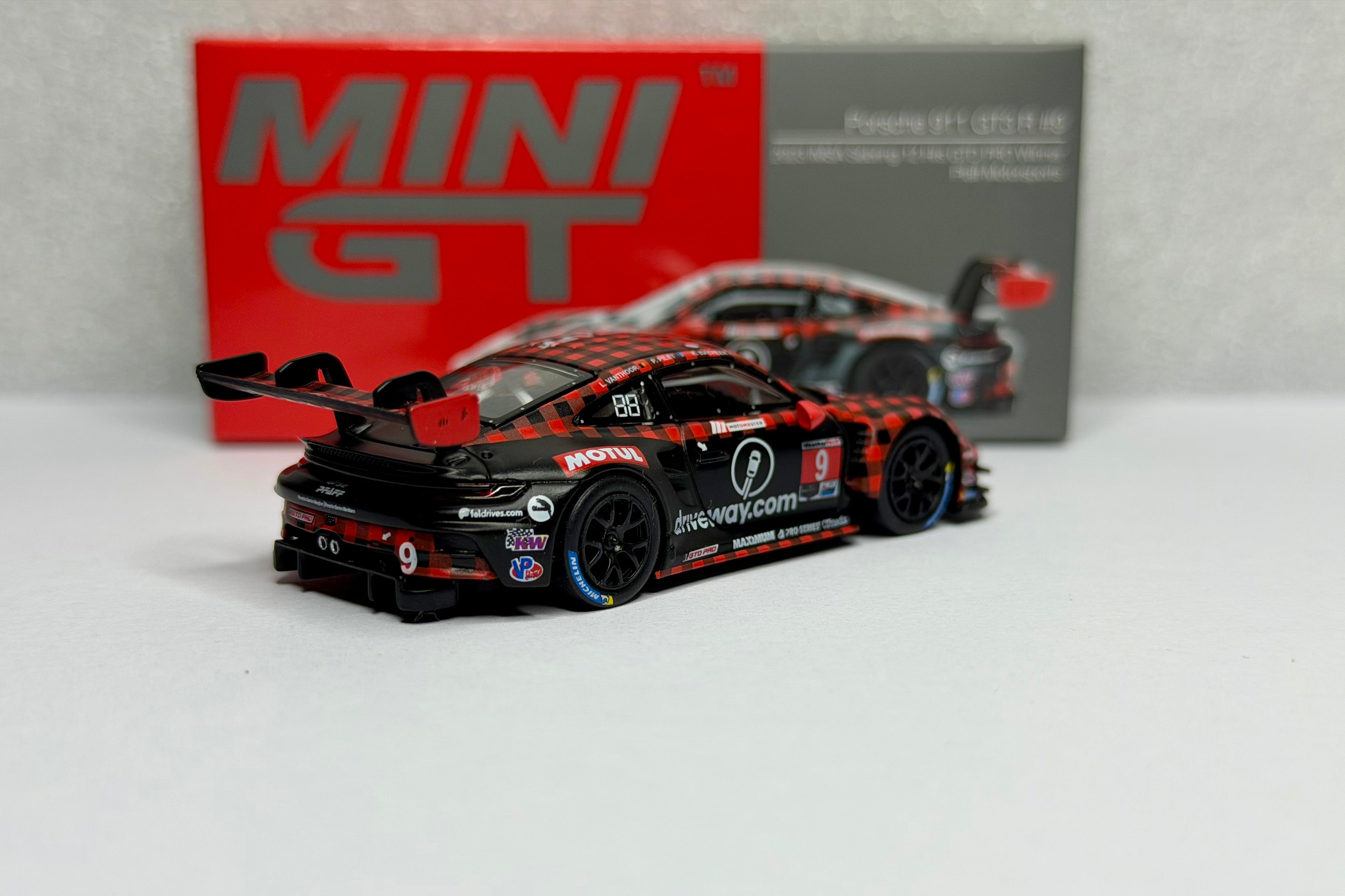 Mini GT 1:64  Porsche 911 GT3 R #9 GTD PRO Pfaff Motorsports IMSA Winner #770 Opened