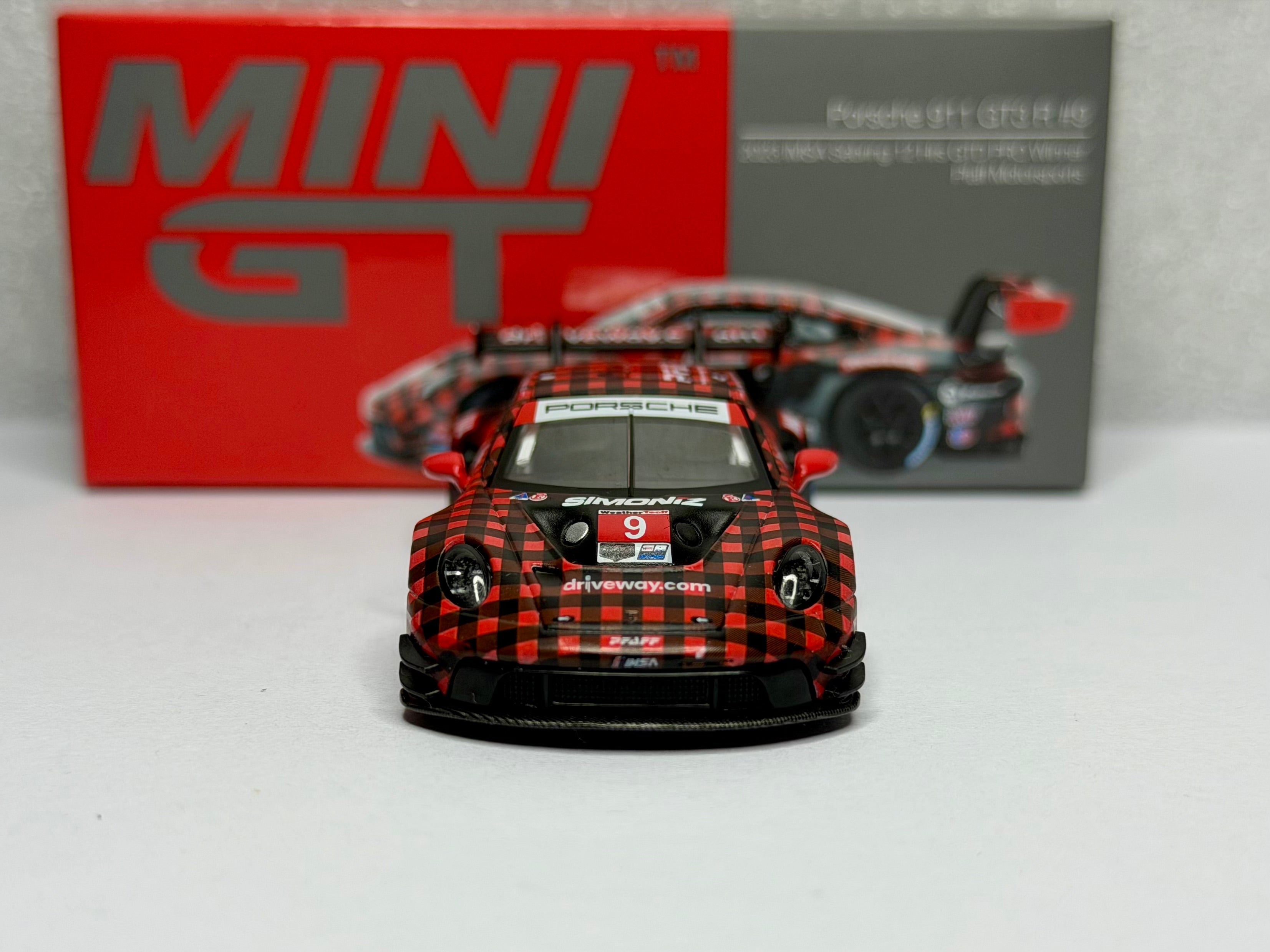 Mini GT 1:64  Porsche 911 GT3 R #9 GTD PRO Pfaff Motorsports IMSA Winner #770 Opened