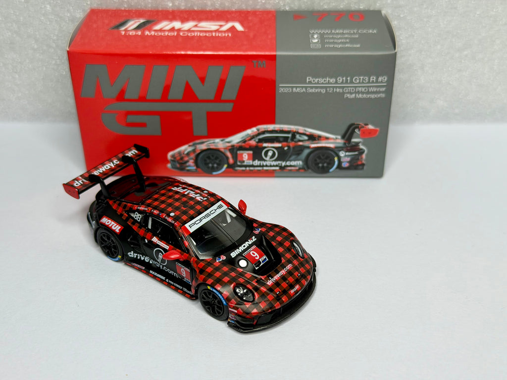 Mini GT 1:64  Porsche 911 GT3 R #9 GTD PRO Pfaff Motorsports IMSA Winner #770 Opened