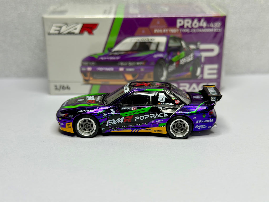 Pop Race 1/64 Nissan Pandem S13 EVA RT Test Type-01- Purple
