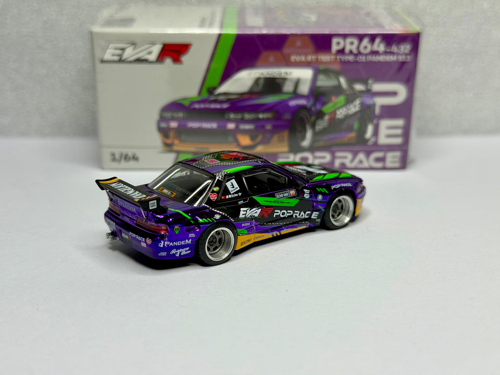 Pop Race 1/64 Nissan Pandem S13 EVA RT Test Type-01- Purple