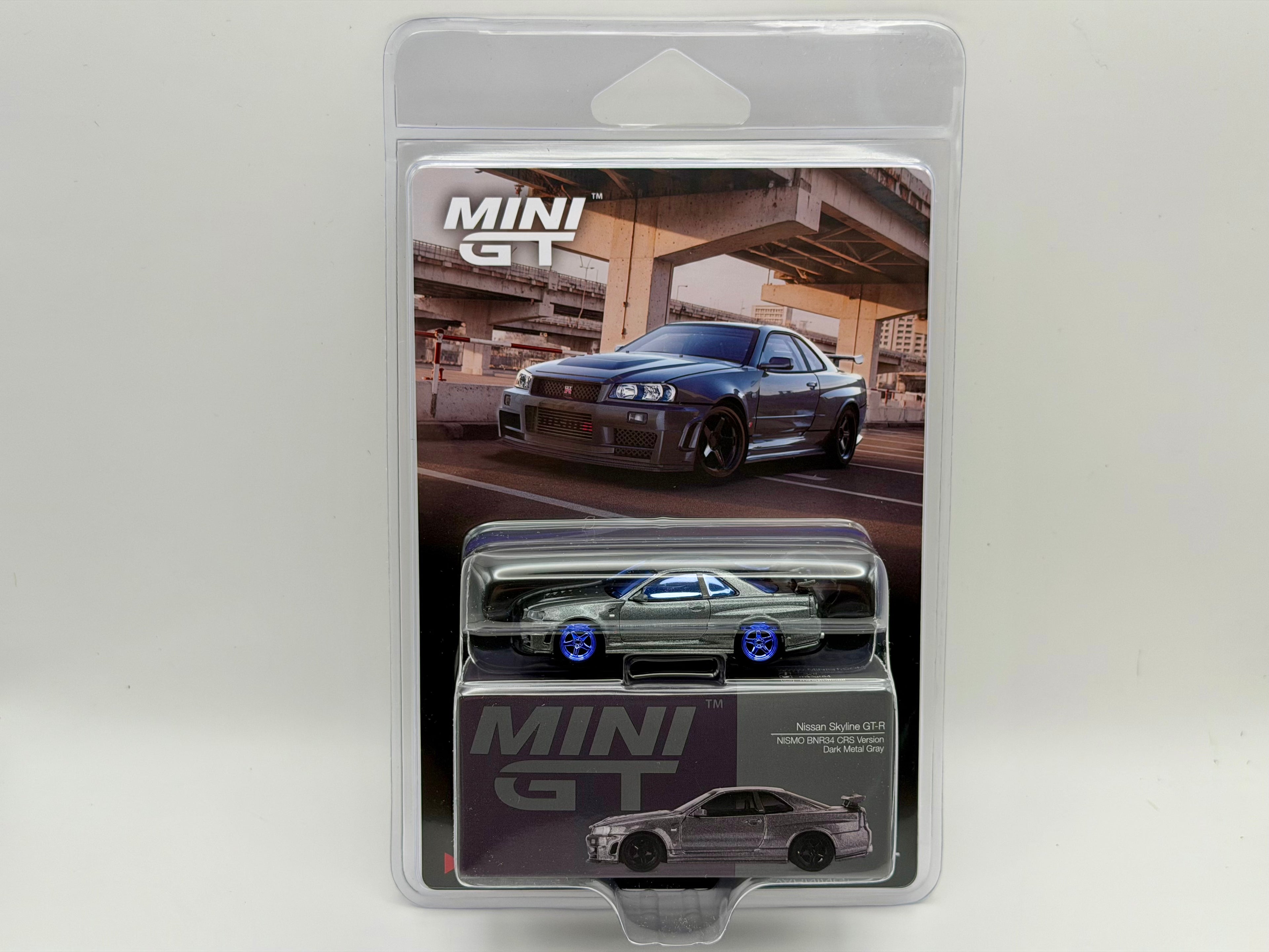 CHASE! Mini GT 1:64 Nissan Skyline GT-R Dark Metal Gray (NISMO BNR34 CRS Version) #1160