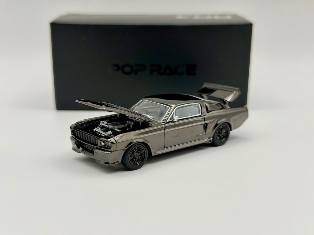 Pop Race 1:64 Shelby Mustang GT500 Dark Chrome - PRDC004