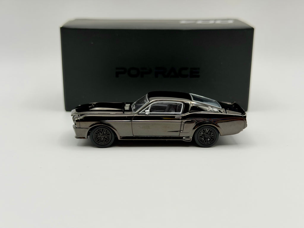 Pop Race 1:64 Shelby Mustang GT500 Dark Chrome - PRDC004