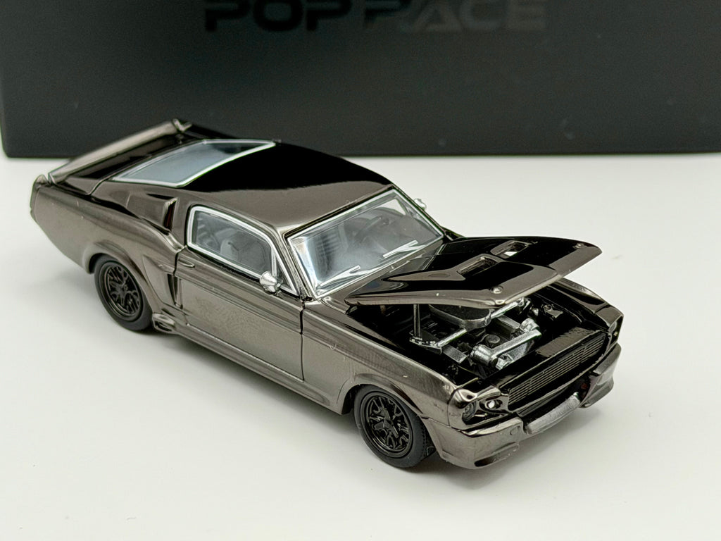 Pop Race 1:64 Shelby Mustang GT500 Dark Chrome - PRDC004