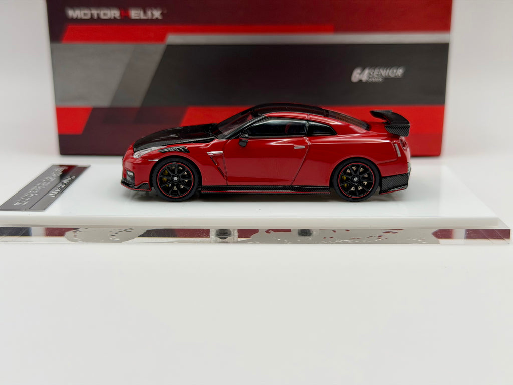 Motorhelix 1:63 Nissan GT-R R35 Nismo 22'(Stealth Gray/Vibrant Red)