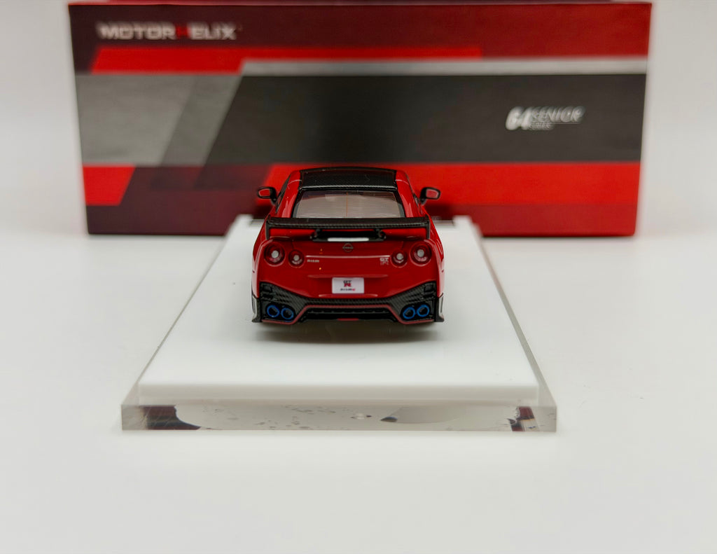 Motorhelix 1:63 Nissan GT-R R35 Nismo 22'(Stealth Gray/Vibrant Red)