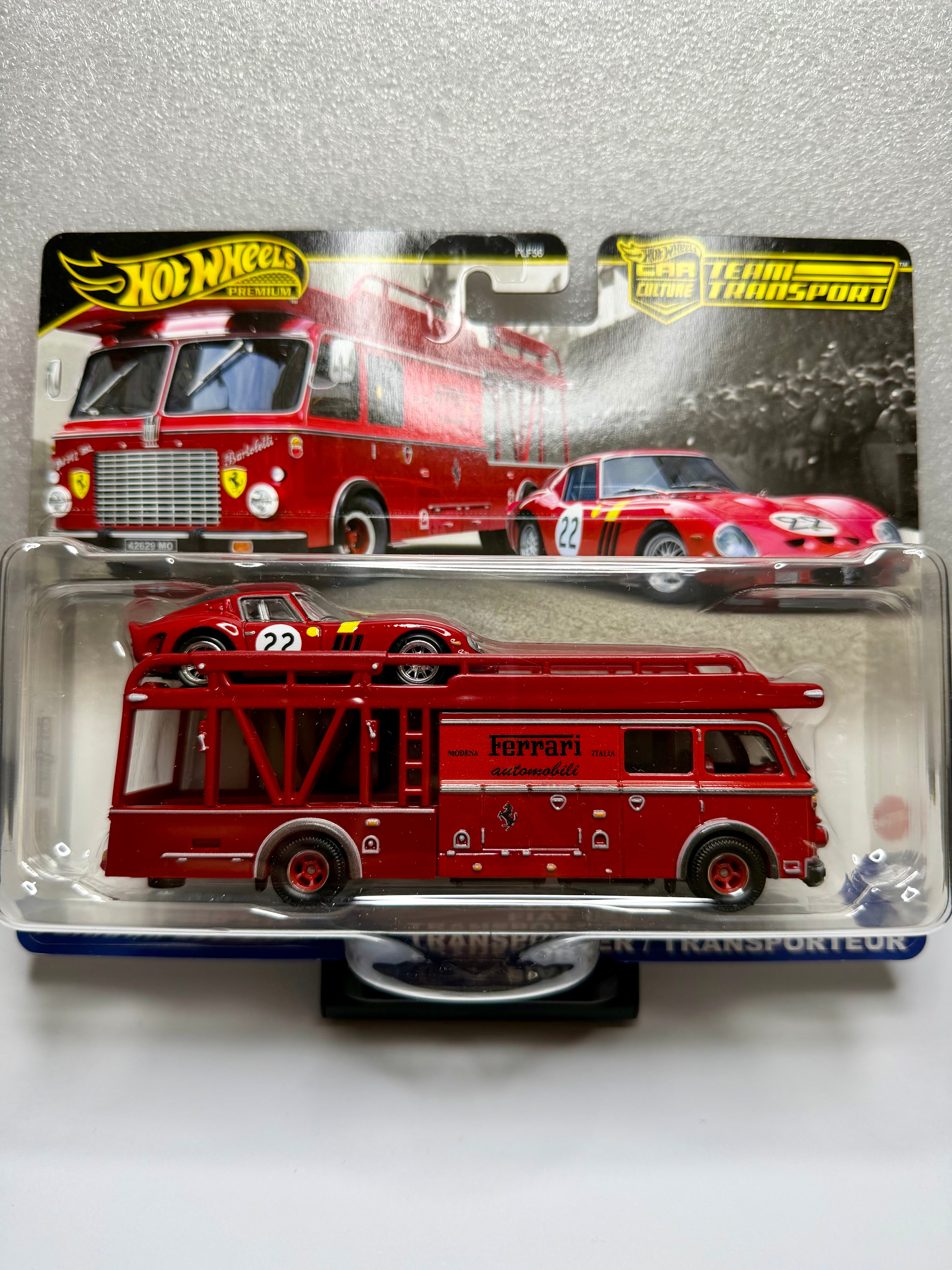 Hot Wheels Team Transport Mix H 2025 Ferrari 250 GTO and Fiat 642
