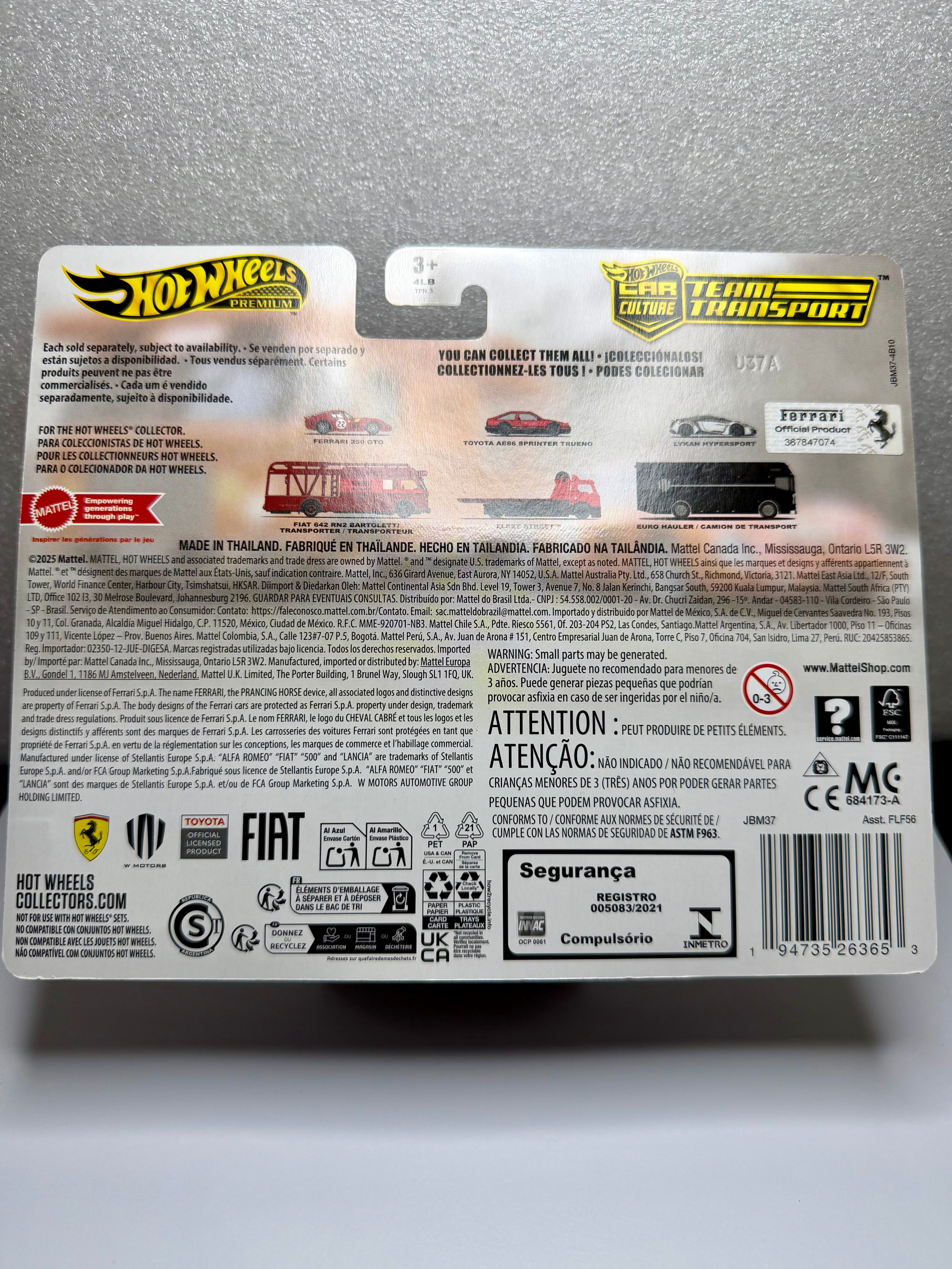 Hot Wheels Team Transport Mix H 2025 Ferrari 250 GTO and Fiat 642
