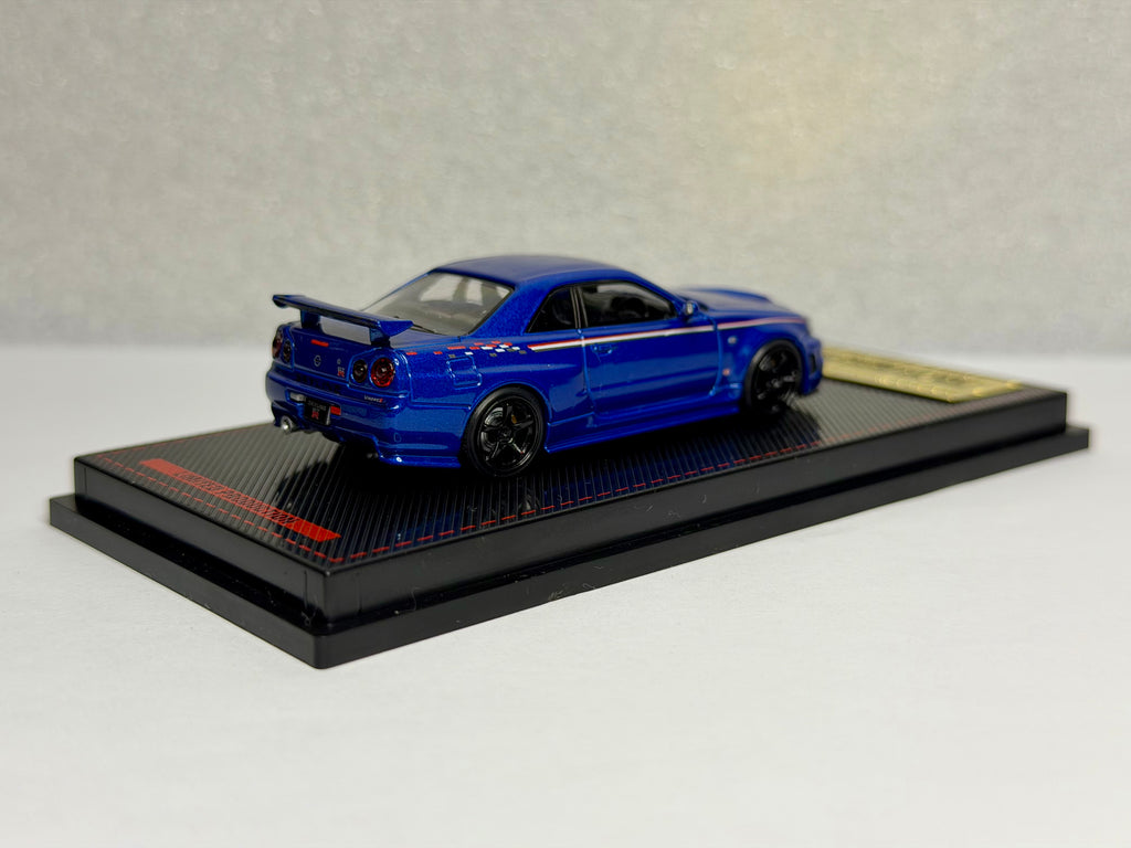 Ignition Model 1/64 Nissan GT-R R34 Bayside Blue Tokyo Auto Salon IG3838 Diecast