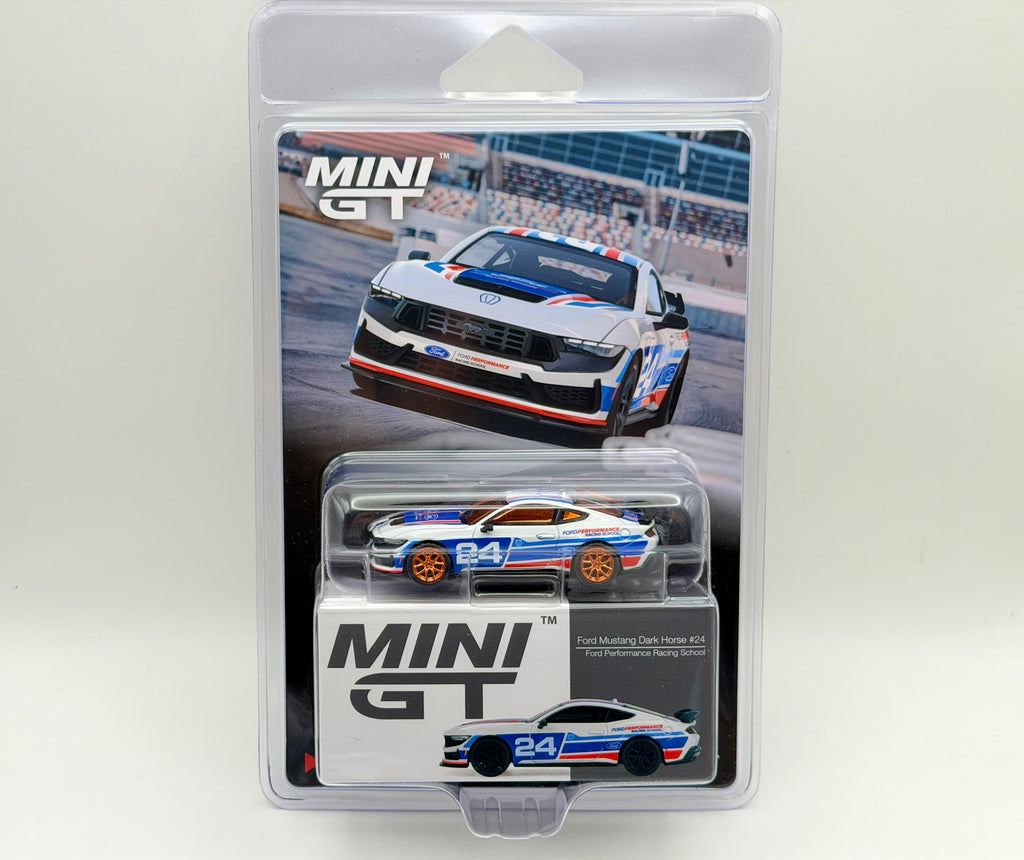 CHASE! Mini GT 1:64 Ford Mustang Dark Horse #24 Ford Performance Racing School #1172
