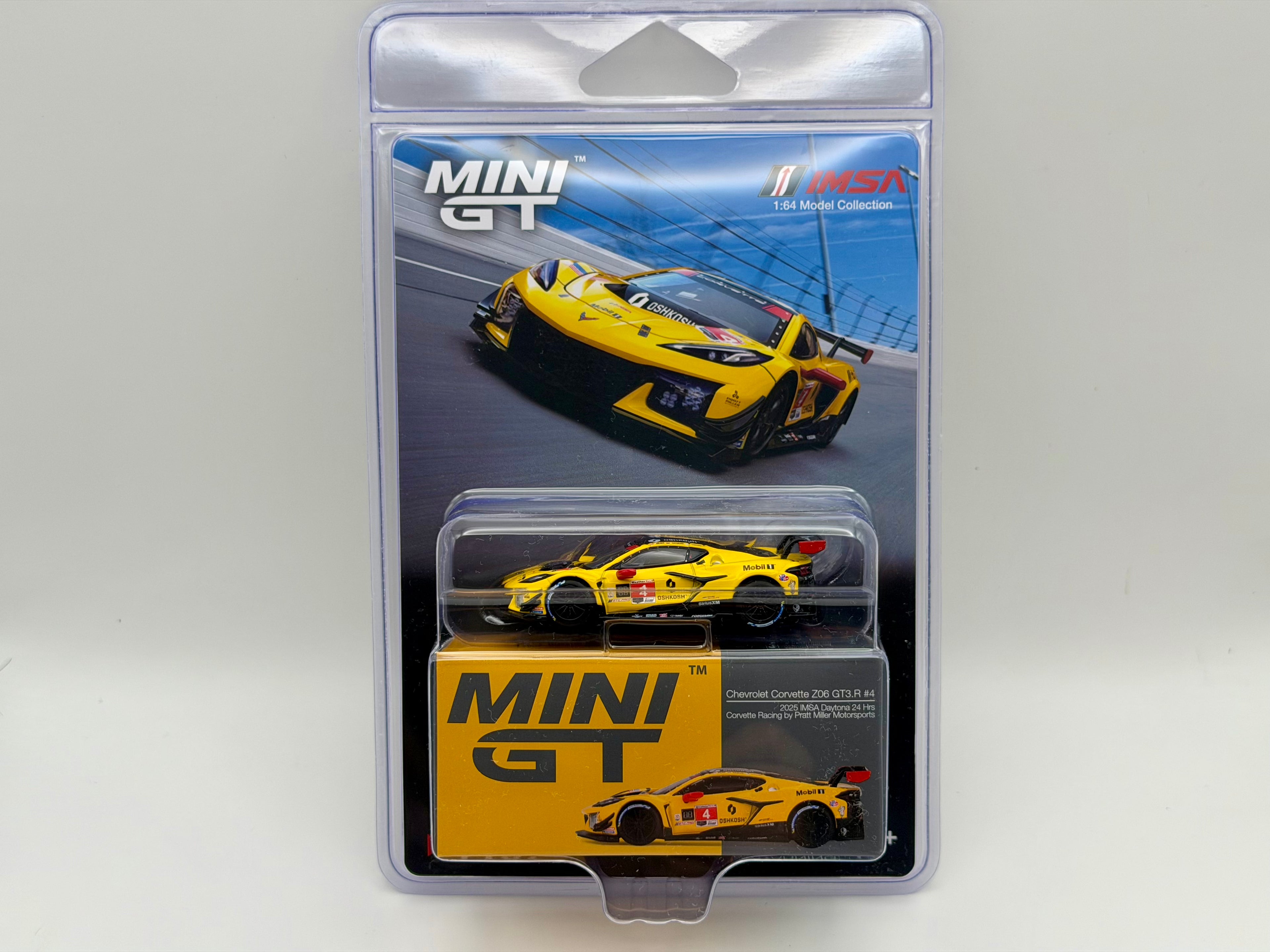 Mini GT 1:64 Chevrolet Corvette Z06 GT3.R #4 Corvette Racing by Pratt Miller Motorsports 2025 IMSA Daytona 24 Hrs #1197