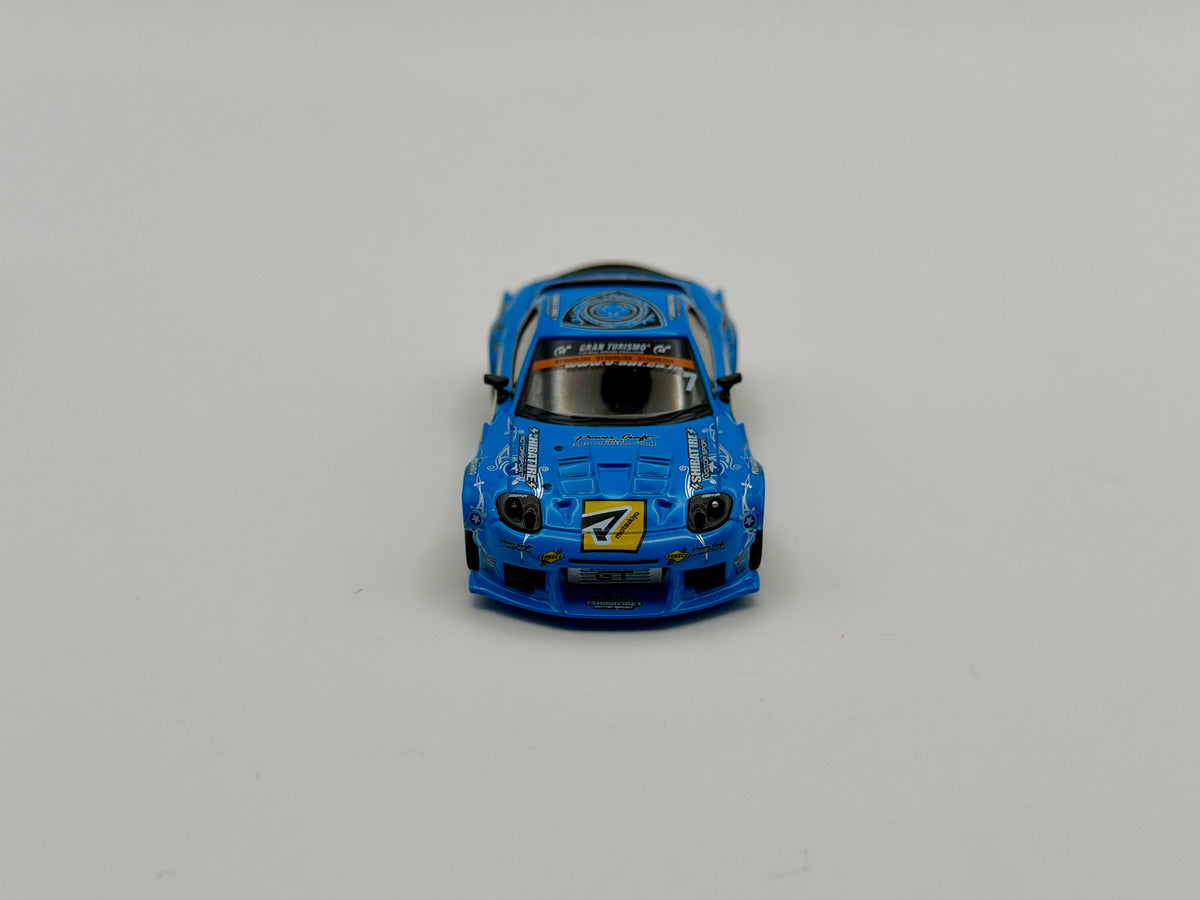 Mini GT 1:64 Mazda RX-7 RE-Amemiya 2025 D1GP – Blue #1195