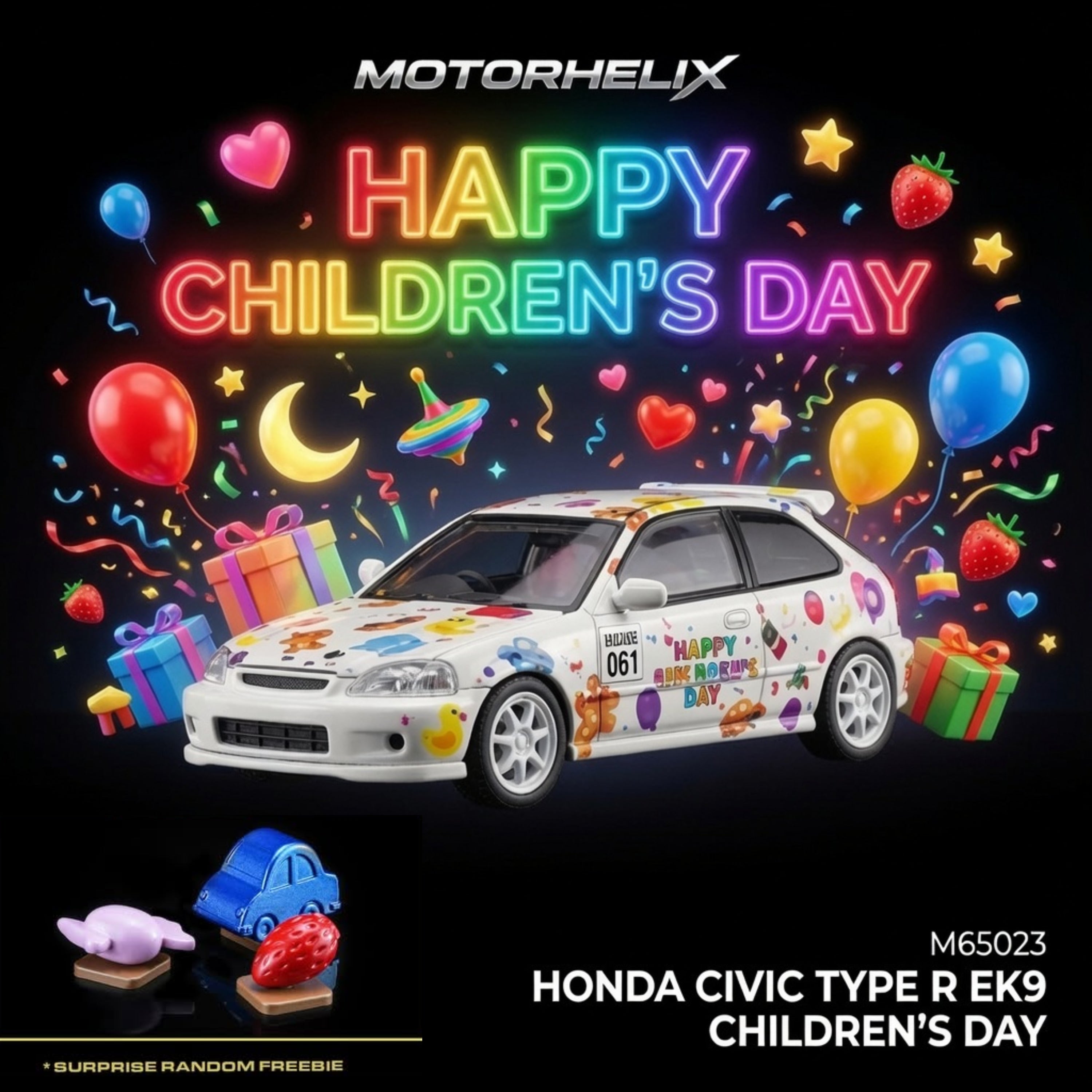 MOTORHELIX 1/64 Honda Civic TYPE R (EK9) Children‘s Day Limited Edition