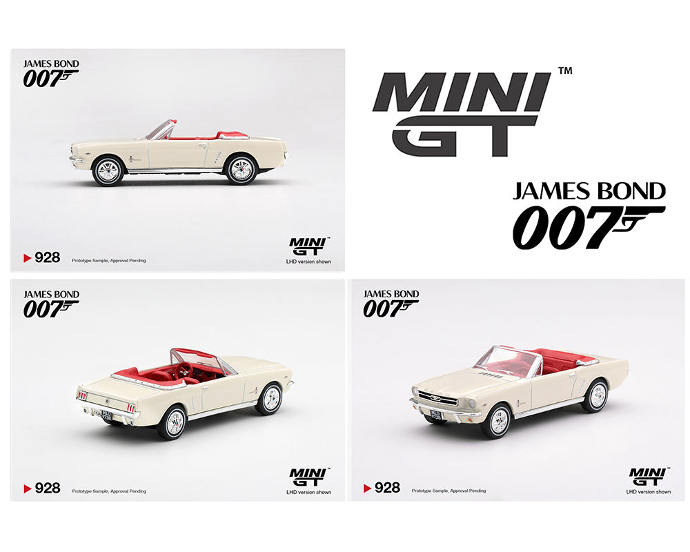 (Preorder) Mini GT 1:64 James Bond 007 1964 Ford Mustang Convertible “Goldfinger” – English Packaging #928