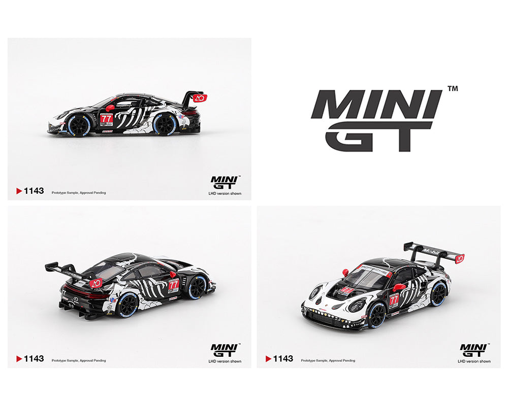Mini GT 1:64 Porsche 911 GT3 R #77 AO Racing 2025 IMSA Petit Le Mans #1143