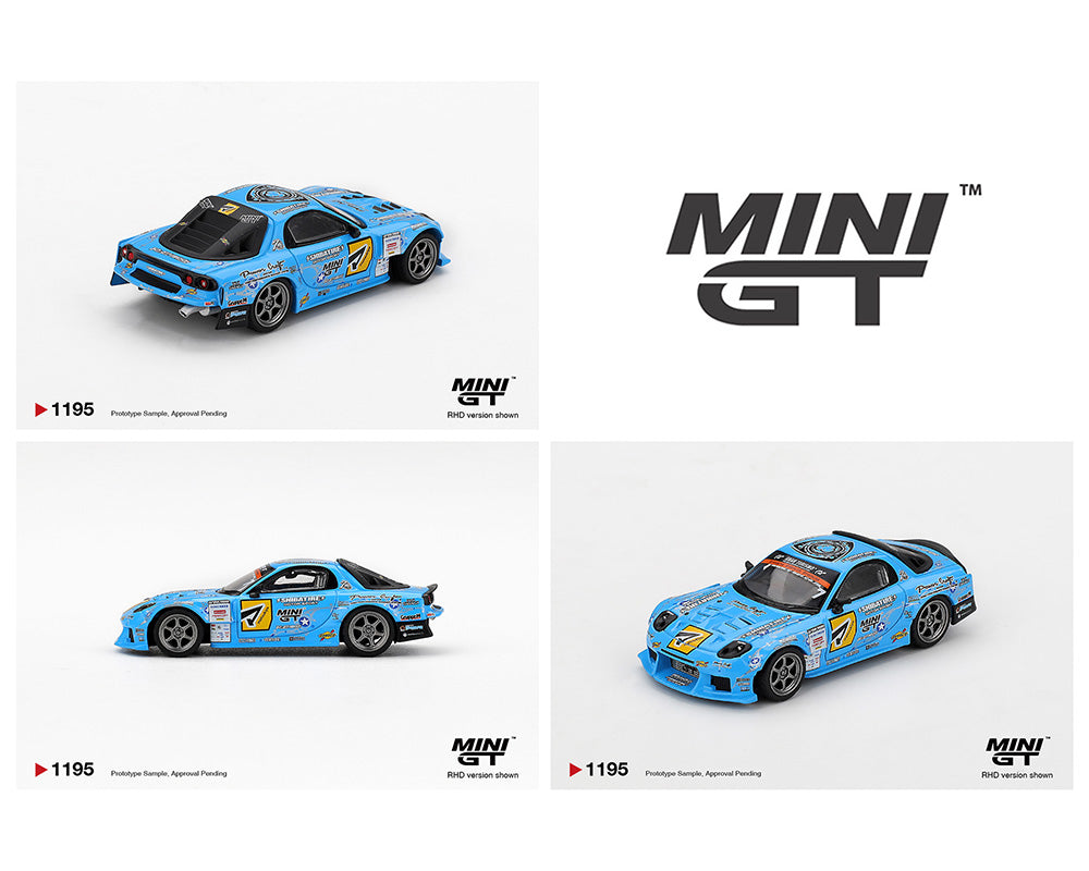 Mini GT 1:64 Mazda RX-7 RE-Amemiya 2025 D1GP – Blue #1195