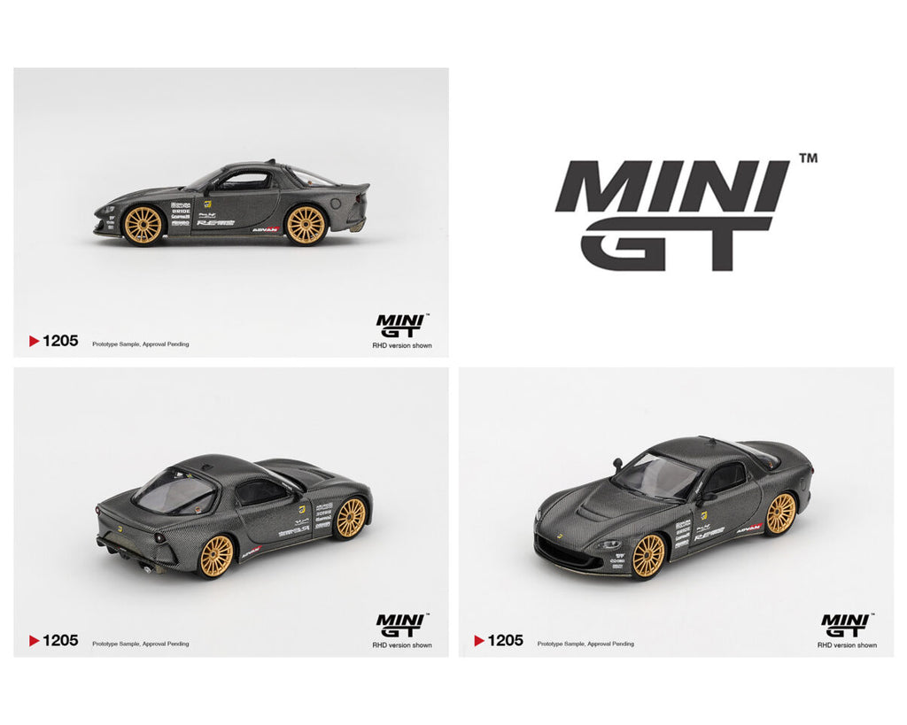 Mini GT 1:64 Mazda RX-7 RE-Amemiya Matsukiyo KOKU 3 Rotor NA-7 TAS 2025 Best Tuned Car Award – Carbon #1205