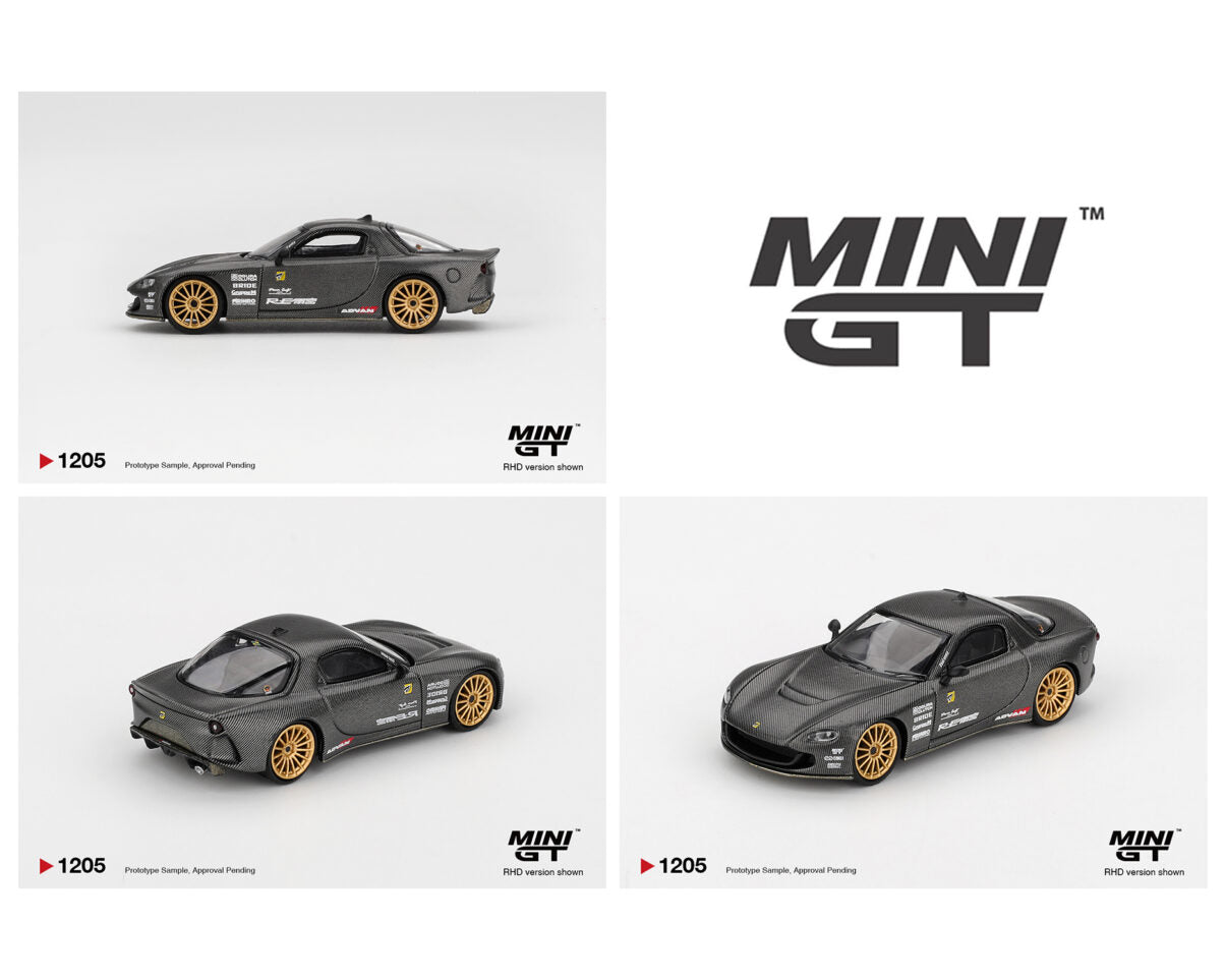 Mini GT 1:64 Mazda RX-7 RE-Amemiya Matsukiyo KOKU 3 Rotor NA-7 TAS 2025 Best Tuned Car Award – Carbon #1205
