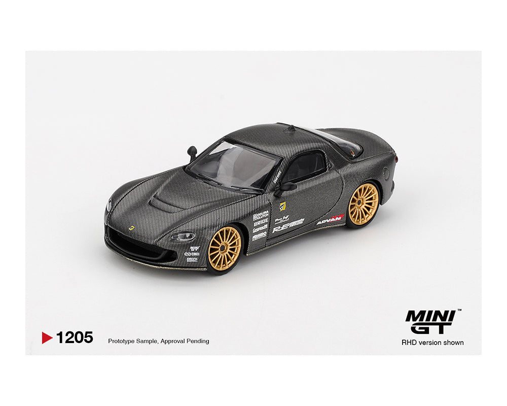 Mini GT 1:64 Mazda RX-7 RE-Amemiya Matsukiyo KOKU 3 Rotor NA-7 TAS 2025 Best Tuned Car Award – Carbon #1205