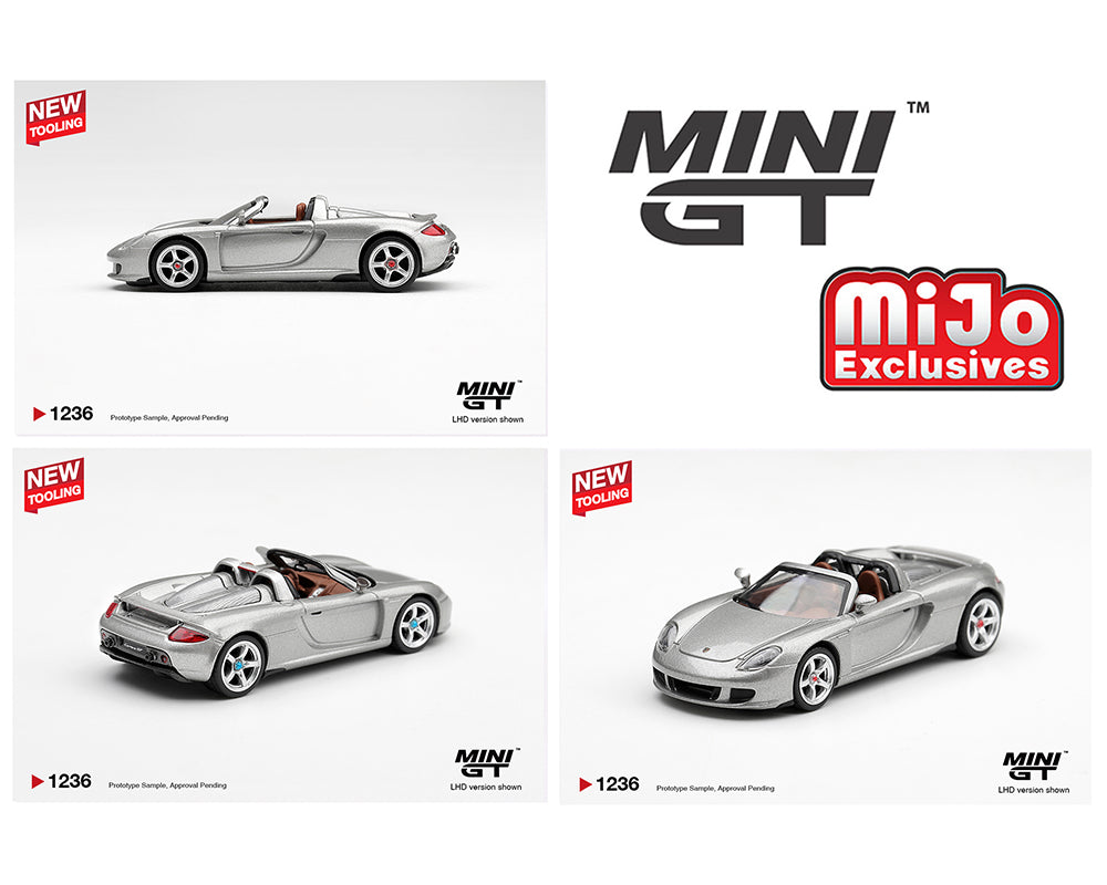 (Preorder) Mini GT 1:64 Porsche Carrera GT – Silver #1236