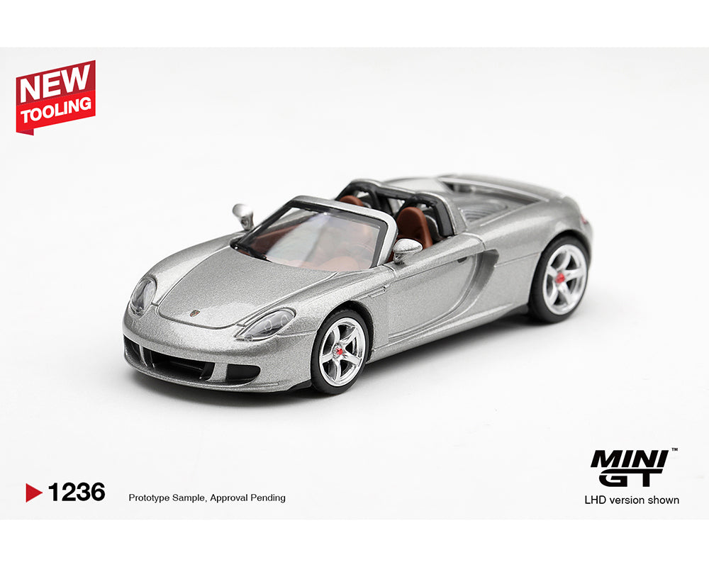 (Preorder) Mini GT 1:64 Porsche Carrera GT – Silver #1236