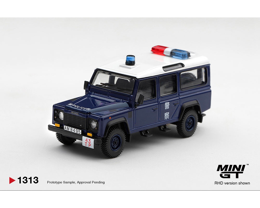 (Preorder) Mini GT 1:64 Land Rover Defender 110 Royal HK Police Tai Po District – Blue – Hong Kong Exclusive #1313