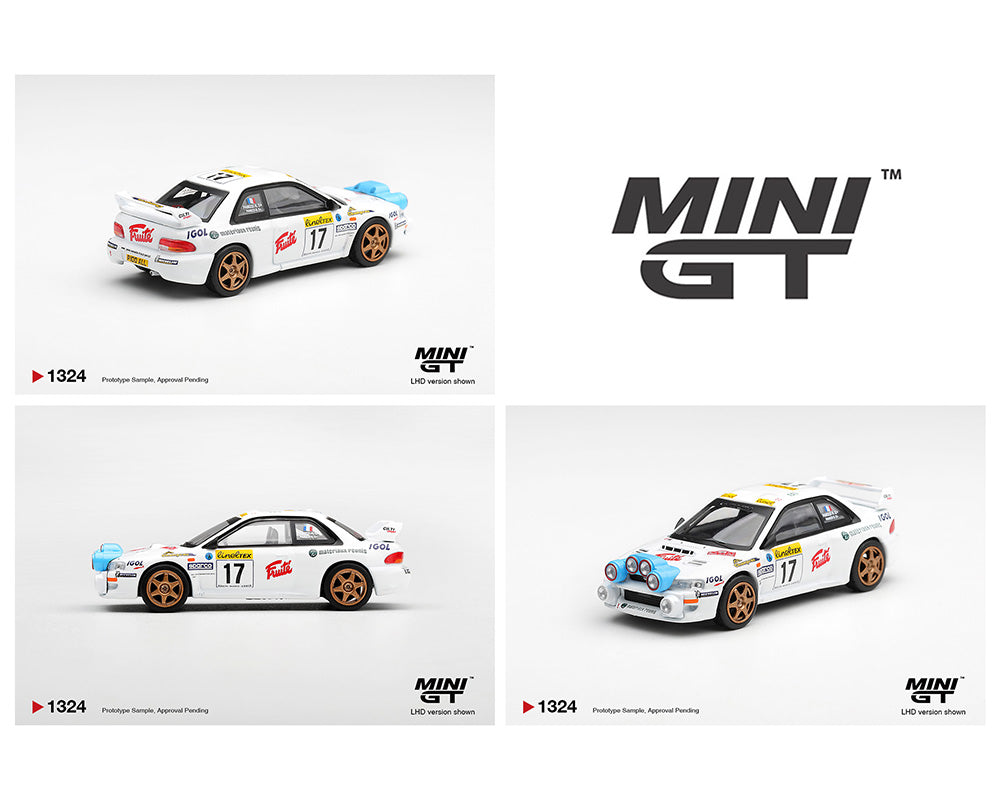 (Preorder) Mini GT 1:64 Subaru Impreza WRC98 #17 1999 Rally Monte-Carlo – White – #1324