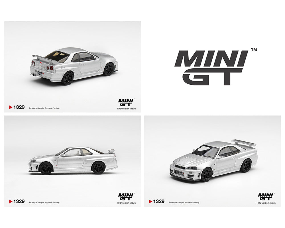 (Preorder) Mini GT 1:64 Nissan NISMO R34GT-R Z-tune Z-Tune Silver – #1329