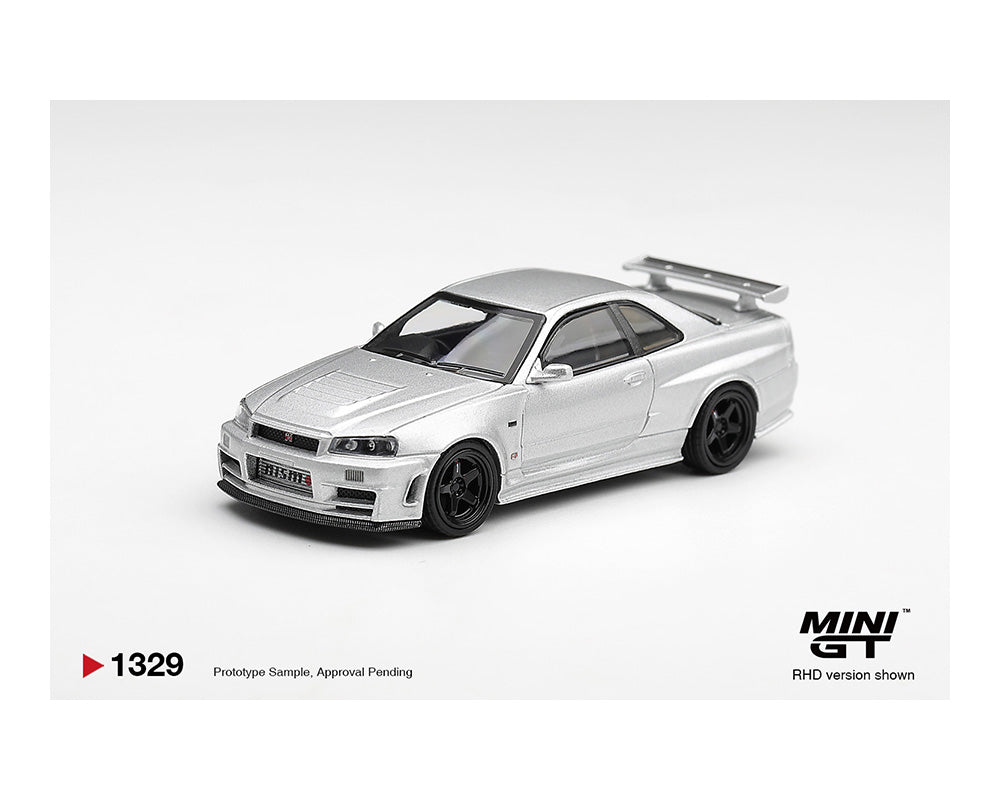 (Preorder) Mini GT 1:64 Nissan NISMO R34GT-R Z-tune Z-Tune Silver – #1329