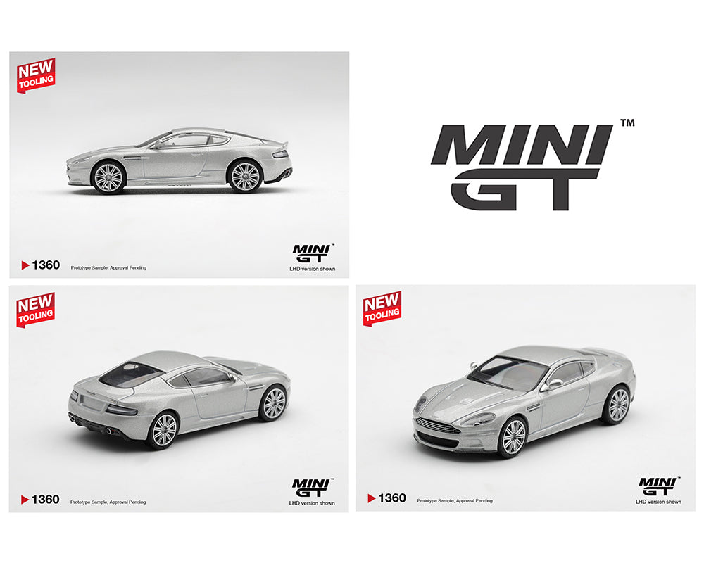 (Preorder) Mini GT 1:64 Aston Martin DBS 2008 – Lightning Silver #1360